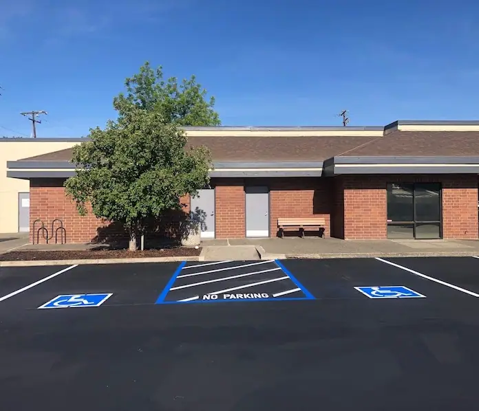 New accessible parking stalls with ADA striping